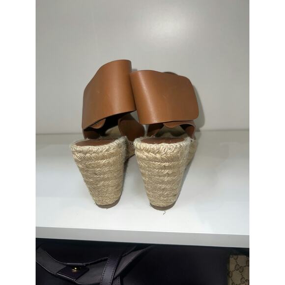 Celine Brown Leather Espadrille Wedges - Size 39 - Picture 6 of 6